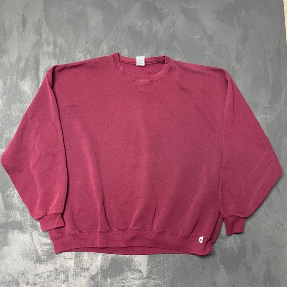 Vintage Russell Athletic Sweatshirt XXXL Maroon 90s Excellent Plain Blank 03195